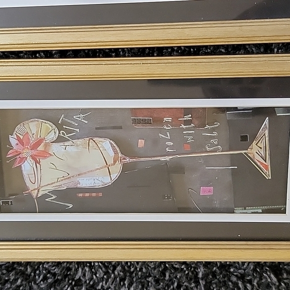 Mod Retro Drink Bar Beverage Wall Decor set of 4 Glass Fronts - Picture 3 of 13